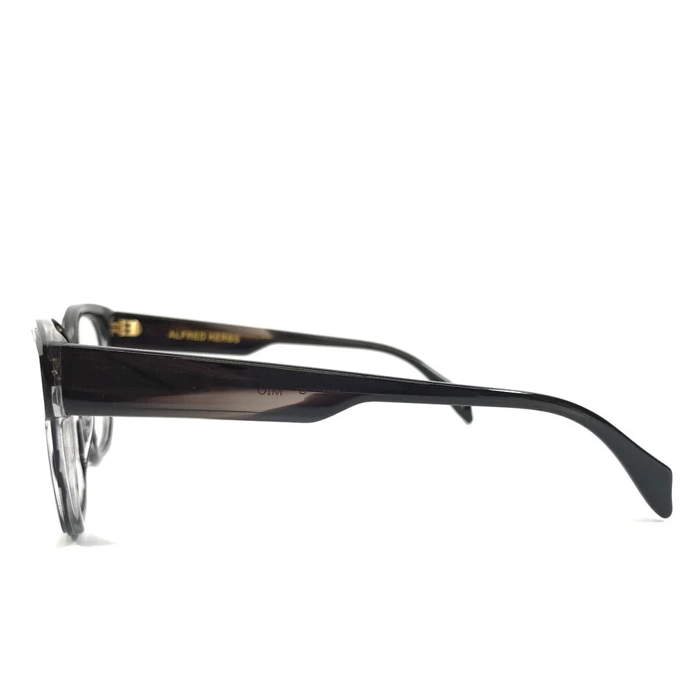 Alfred Kerbs Eyeglasses Frames MIO BK Black Gray Marble Horn Full Rim 54-16-135